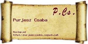 Purjesz Csaba névjegykártya