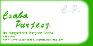 csaba purjesz business card